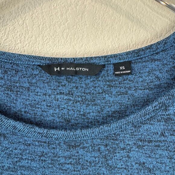 H by Halston Womens Pullover T-shirt Size‎ XS Blue Black Blend Short Sleeve - Picture 5 of 13